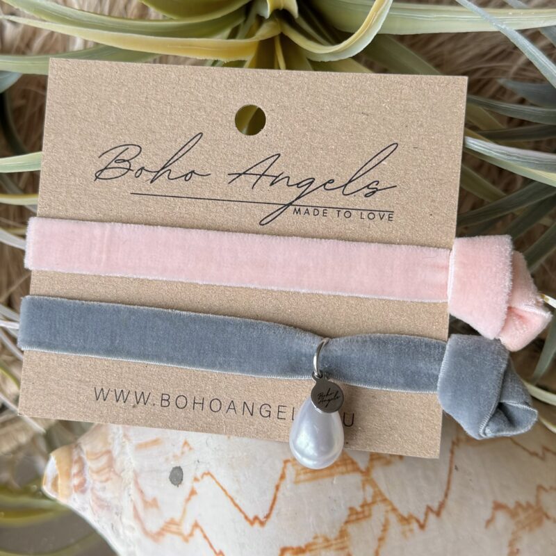Sametpaelad "Pink & Grey" Silver