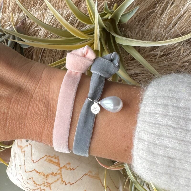 Sametpaelad "Pink & Grey" Silver - Image 2