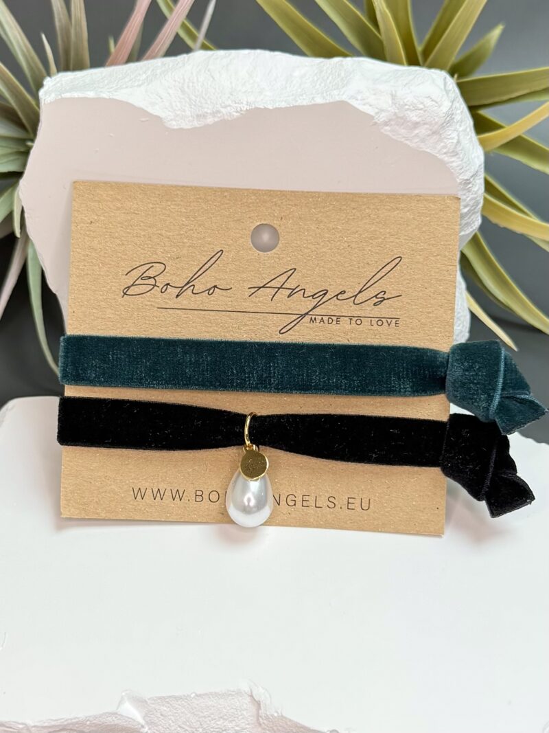 Sametpaelad "Black & Petrol" Tassel
