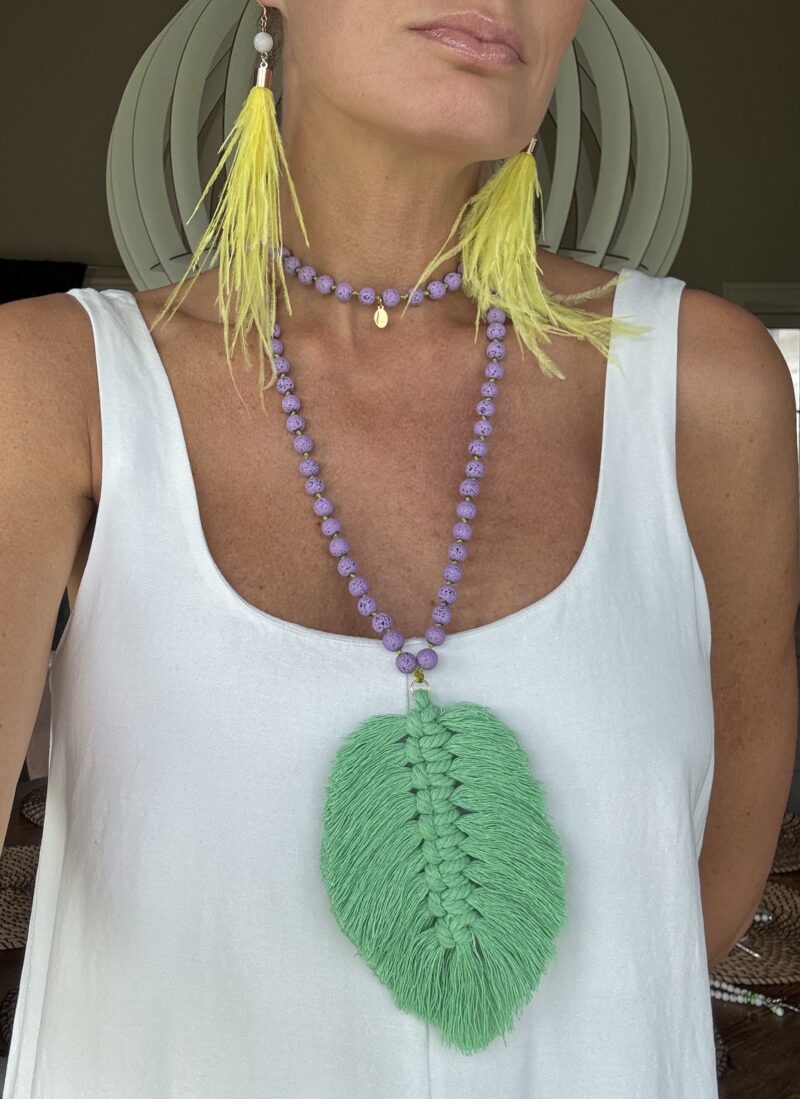 Macrame Tassel "Lilac & Green" - Image 2