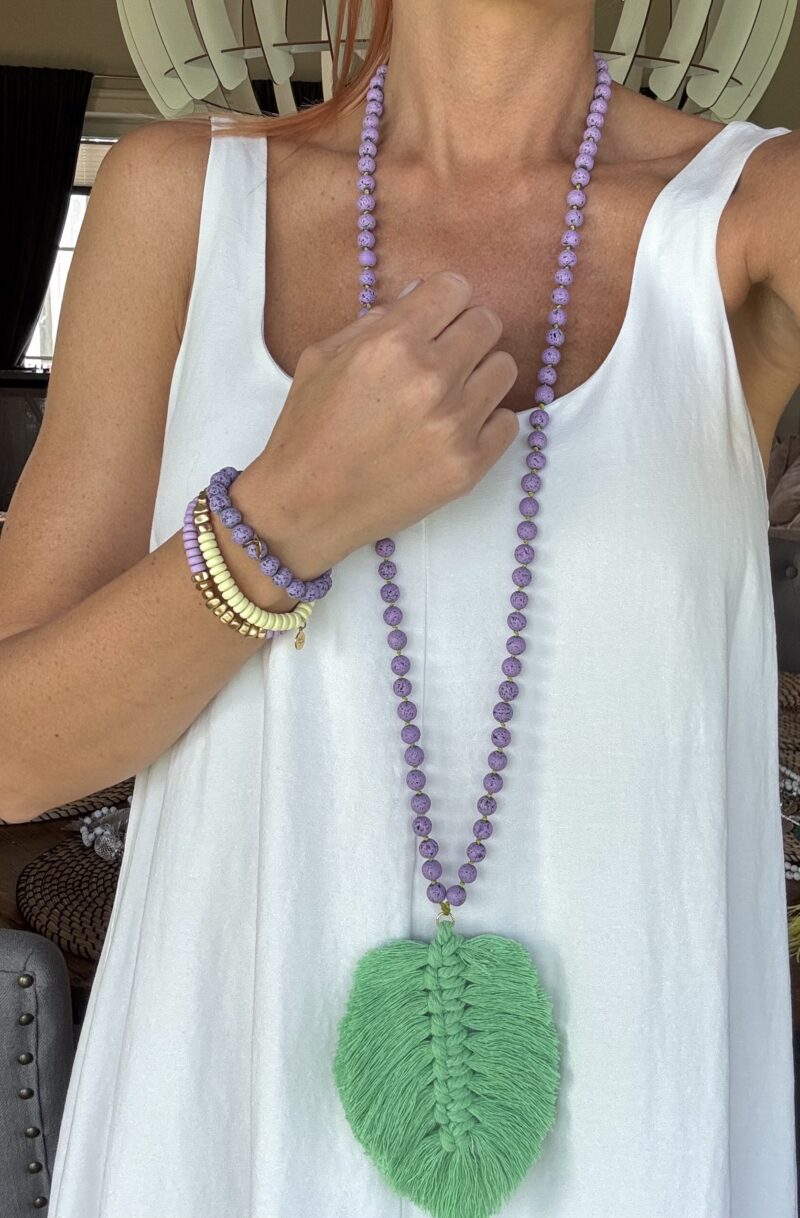 Macrame Tassel "Lilac & Green" - Image 4