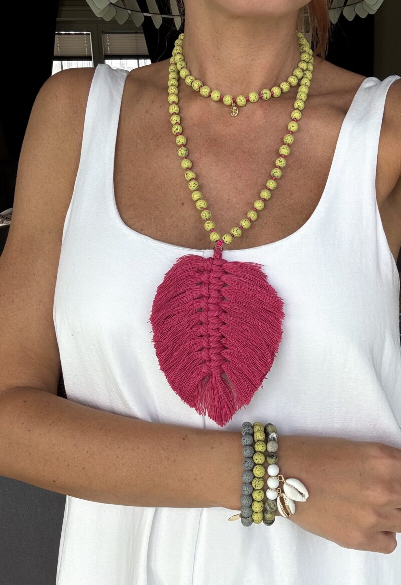 Macrame Tassel "Lime and Fuchsia" - Image 2