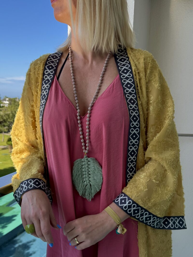 Macrame Tassel "Old Pink & Green" - Image 3