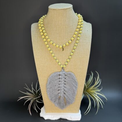 Macrame Tassel "Yellow & Grey"