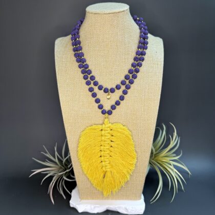 Macrame Tassel "Plum & Sun"