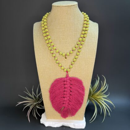 Macrame Tassel "Lime and Fuchsia"