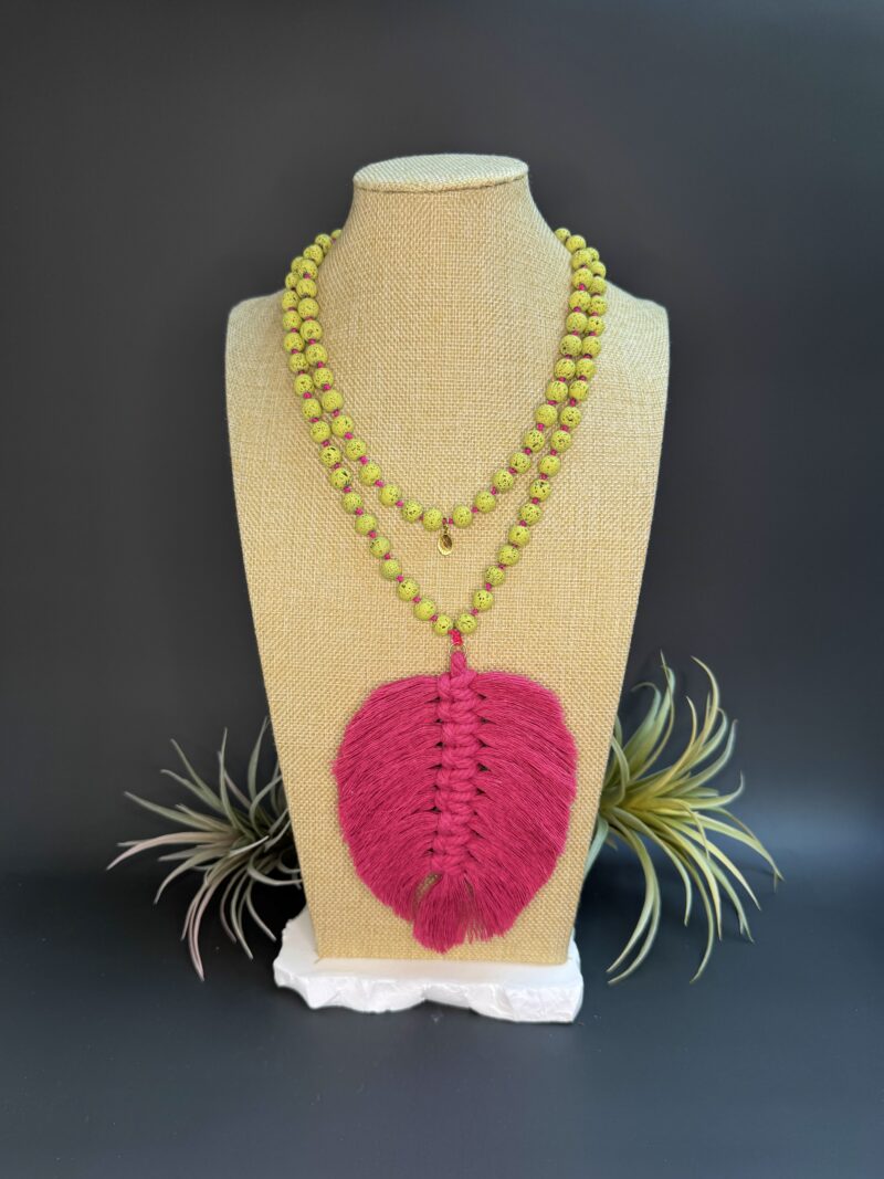 Macrame Tassel "Lime and Fuchsia"