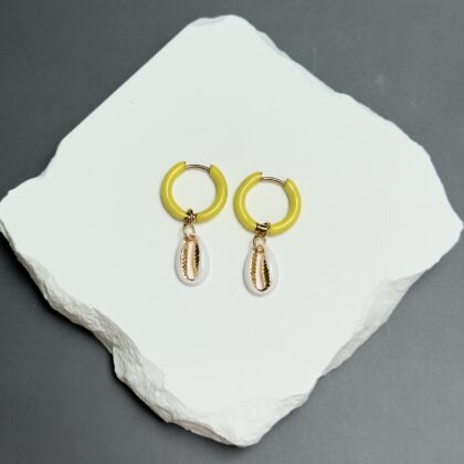 Kõrvarõngad "Yellow White Shell"1