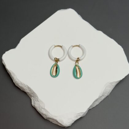 Kõrvarõngad "White Turqouise Shell"