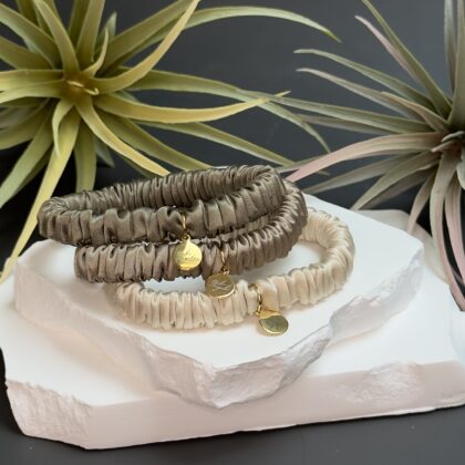 Siidisst juuksekummid "Caramel set"