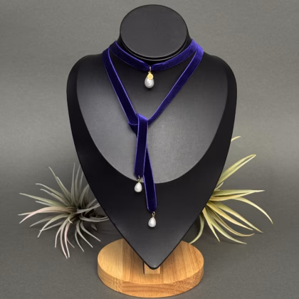 Bowknot Choker "Plum Purple Gold"