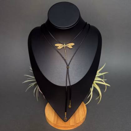 Satiin Choker "Black Dragonfly"