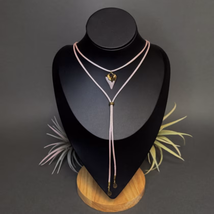 Satiinchoker "Pink Heart"