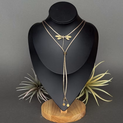 Satiin Choker "Taupe Dragonfly