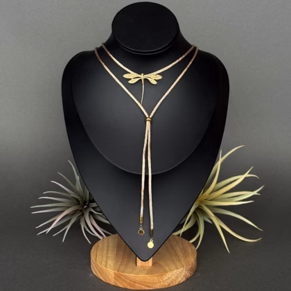 Satiin Choker "Golden DragonFly"
