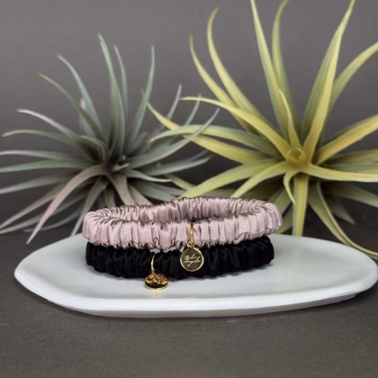Siidisst juuksekummid "Black & Pink"